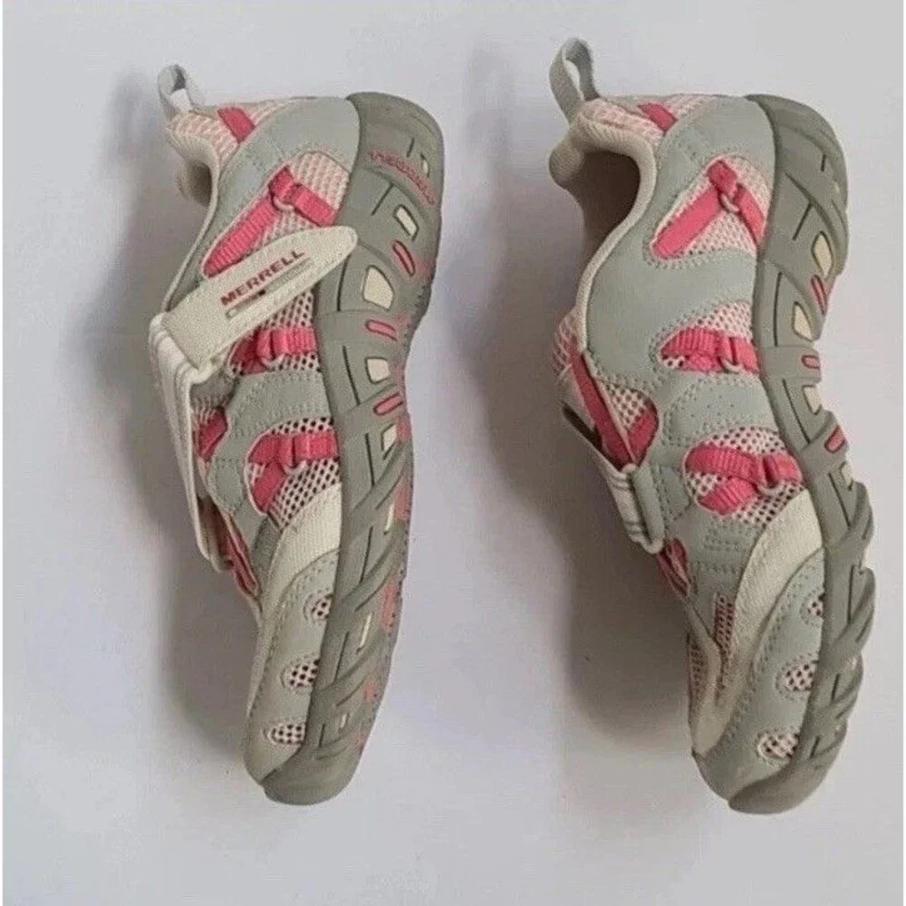 MERRELL Girl Kid Size 2 Pink Grey Waterpro Hiking Shoes